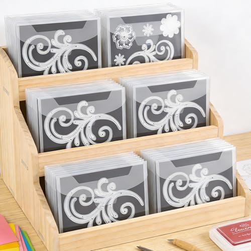 Image of Enenes 22 PCS Stamp and Die Storage Pockets with Magnetic Sheets, 11 Clear 9.4 x 7 Inch Plastic Storage Bags and 11 Thick 9 x 6.7 Inch Magnetic Die Sheets for Scrapbooking, Card Making & Paper Crafts