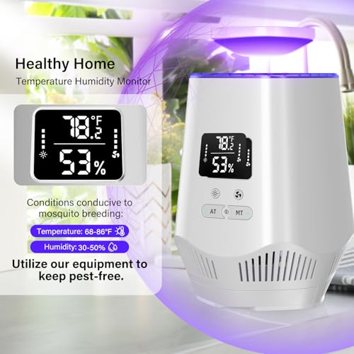 Image of Fruit Fly Traps for Indoors, Smart Fly Trap Indoor Bug Zapper Gnat Traps for House Indoor with Temperature and Humidity Sensor, 10PCS Sticky Boards White 02
