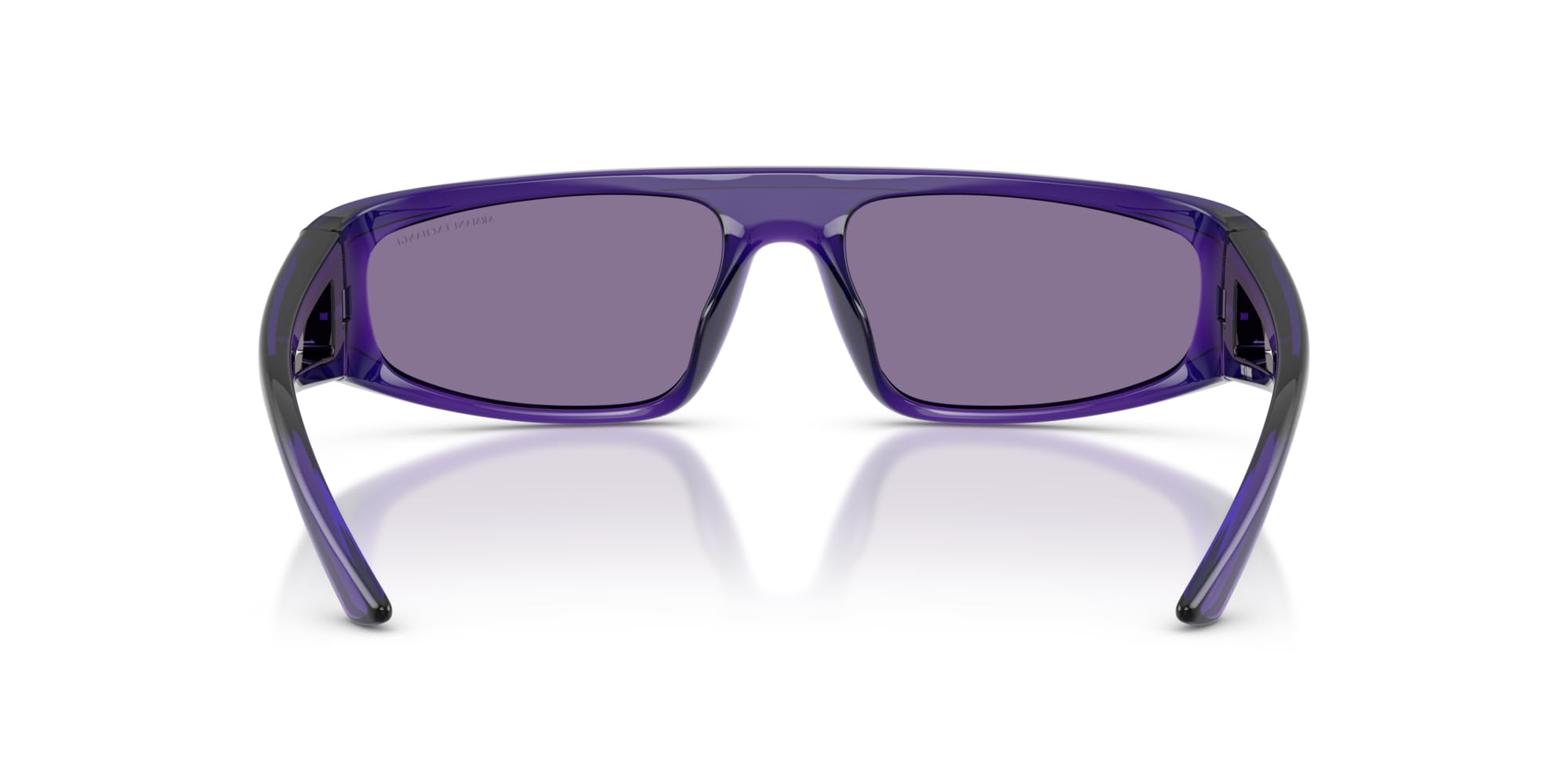 Armani Exchange Unisex Ax4159su Universal Fit Sonnenbrille, Glänzendes transparentes Violett/Violett, verspiegeltes Silber, 59 mm