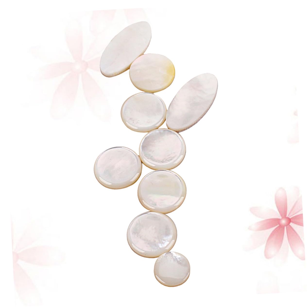 BESPORTBLE 9Pcs White Shell Saxophone Key Buttons Set for Alto Tenor Soprano Saxophone Accessories Durable Lightweight Easy to Use for Instrument Decoration