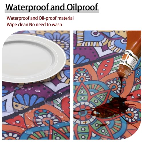 Fitted Round Tablecloth for 36-44" Tables Manteles Para Mesas Redondas Home Improvement Must Haves Summer Travel Camping RV Trailer Roadtrip Necessities Party Decorations for Adults Toddlers
