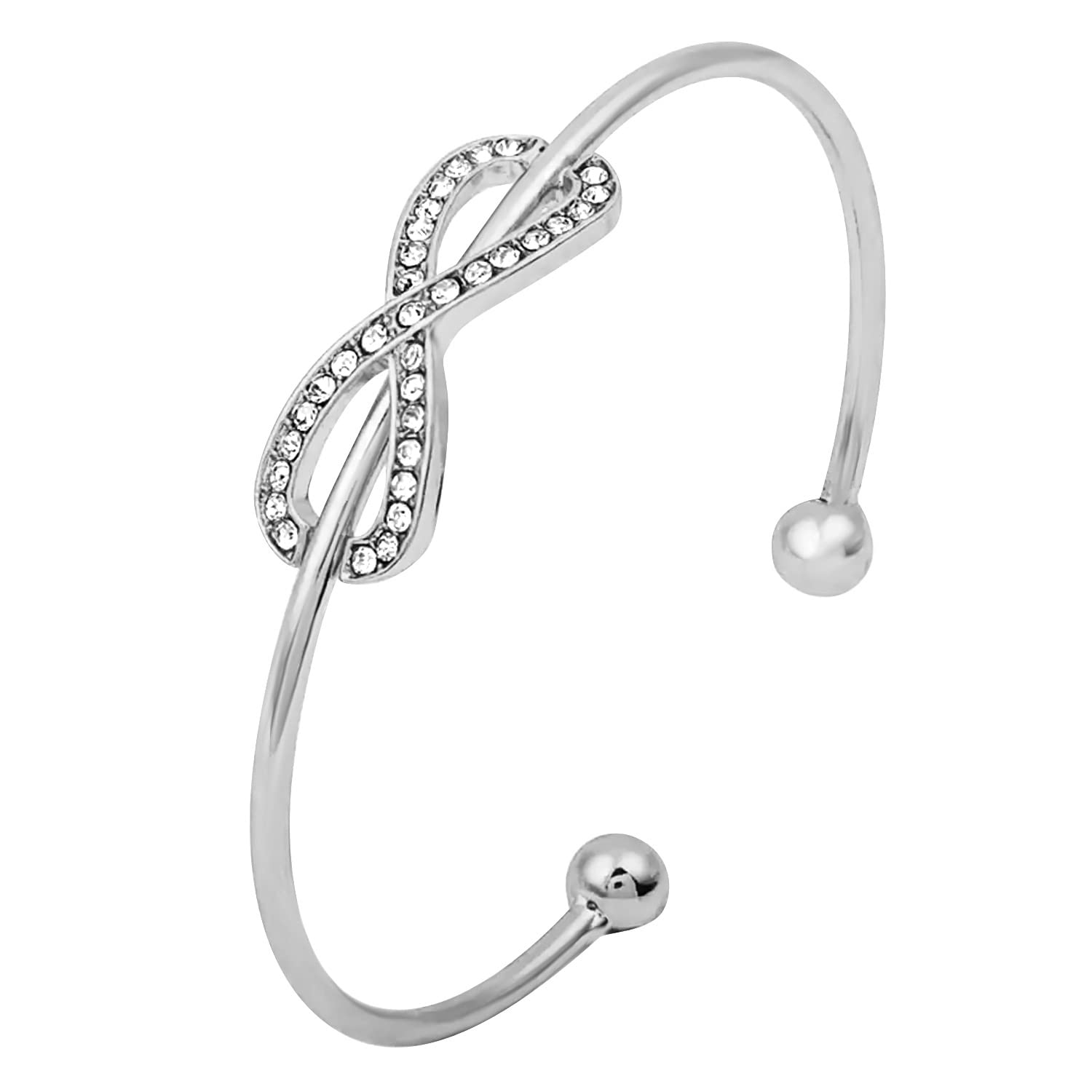Peora Silver Plated American Diamond Studded Kada Bracelet Stylish Fashion Jewellery Gift for Girls & Women (PX8B44S) (B0C1CJZBNV) Amazon Price History, Amazon Price Tracker