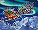 Larsen XM1 Babbo Natale e la Sua Slitta all'aurora boreale, Puzzle Incorniciato con 26 Pezzi