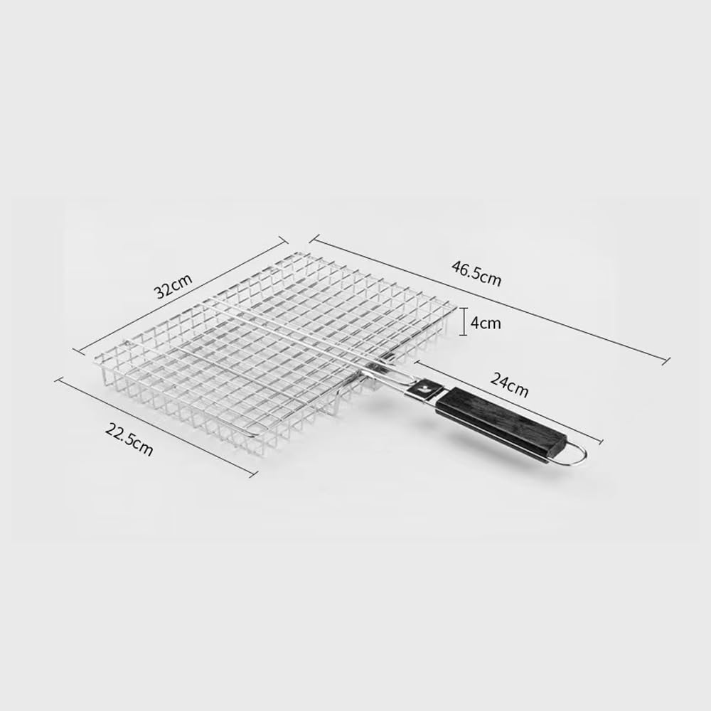Griglia portatile in acciaio inox – griglia pieghevole per pesce e verdure, accessori antiruggine per barbecue all'aperto, campeggio e giardino, accessori essenziali per barbecue