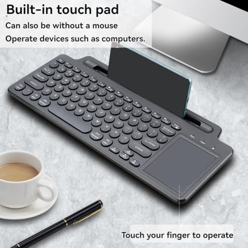 Peowuieu Clavier Bluetooth sans fil 2,4 G avec tablette/support pour téléphone Clavier Touchpad portable pour tablette PC Accessoires de jeux A
