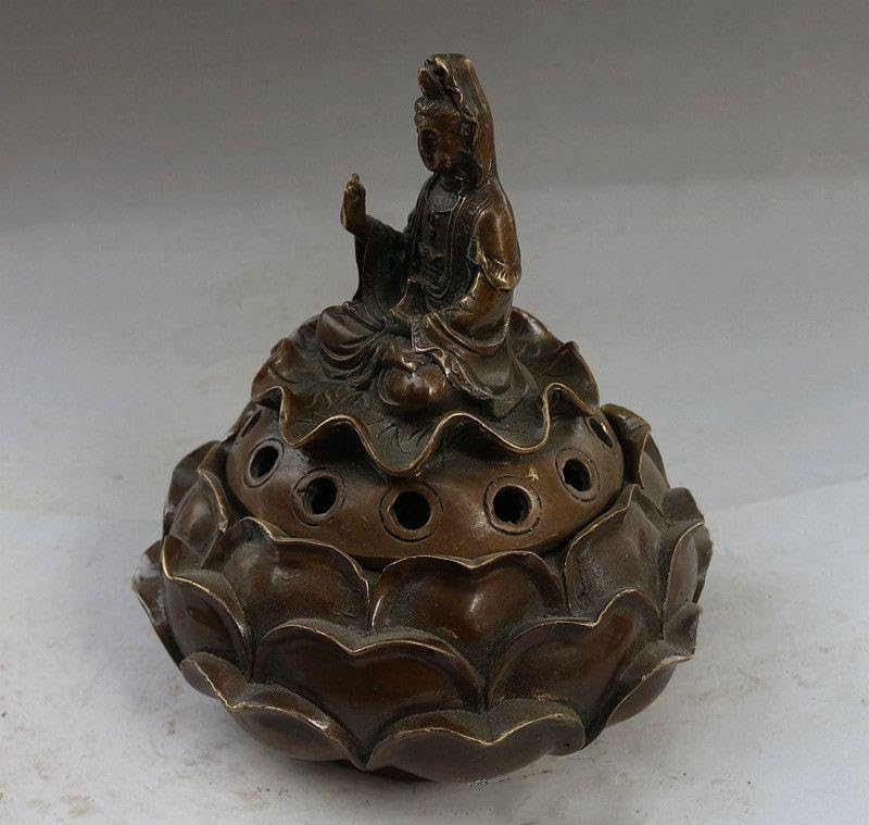 観音香炉 銅器 文房具 茶道具 重厚 極細工 工芸品 美術品 茶寵の置物 仏事 Amazon｜観音香炉 銅器 文房具 茶道具 重厚 極細工 工芸品 美術