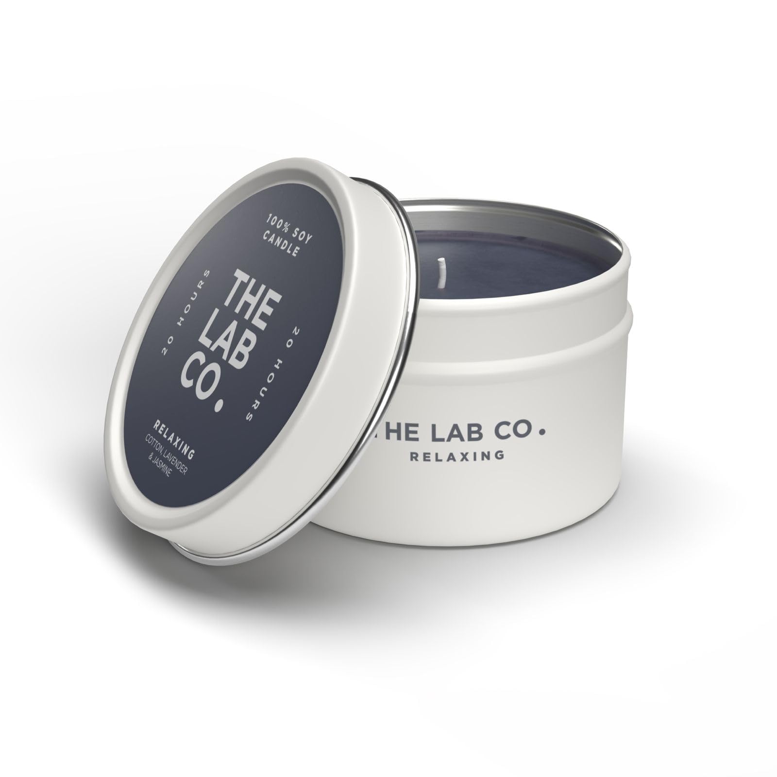 The Lab Co. Blue Luxury Scented Candle | 20Hrs Burn Time | Relaxing Fragrance With Cotton, Lavender And Jasmine | 100% Vegan Soy Wax | 90G Wax Weight