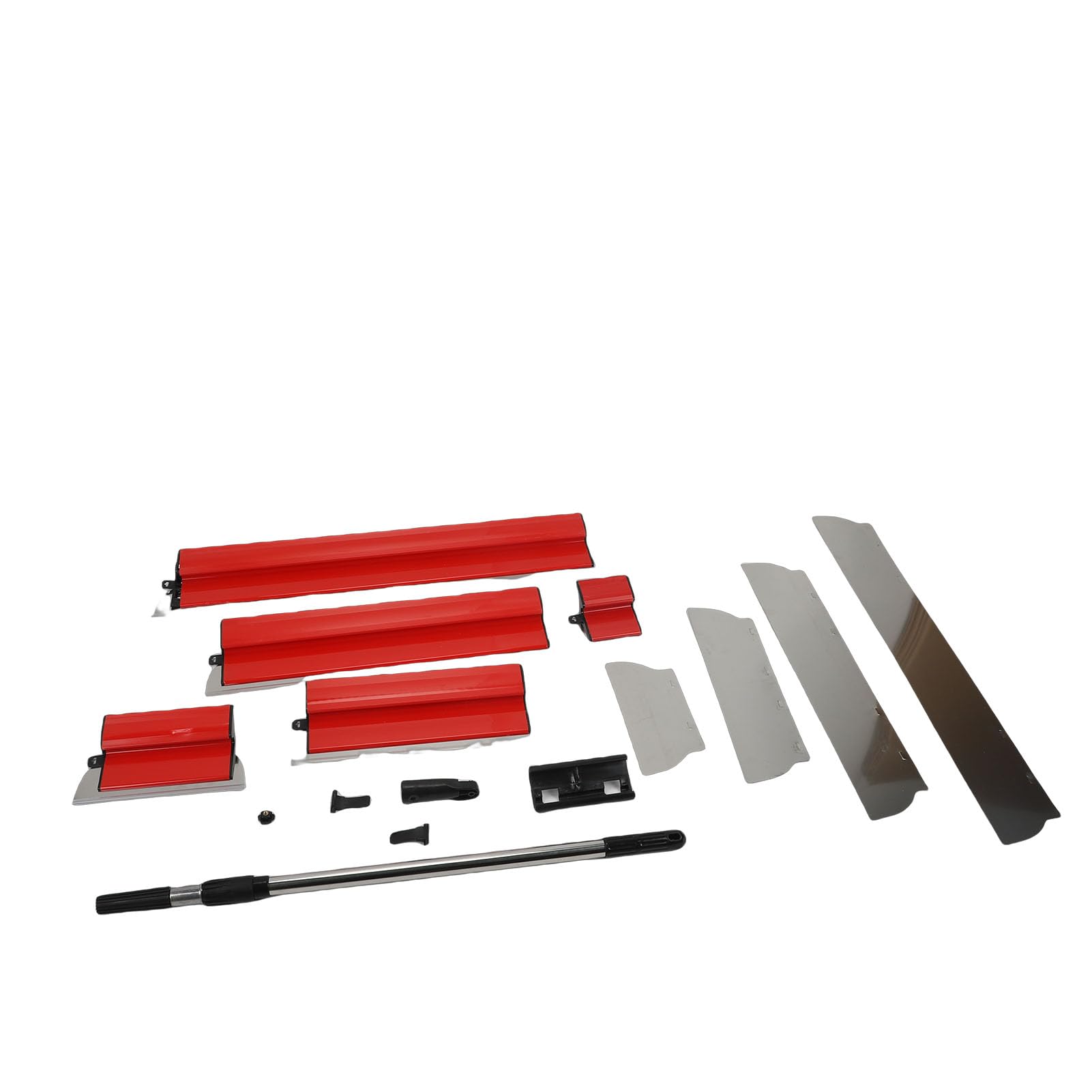 Generic Juego de Espátula Alisadora de Paneles de Yeso de Acero Inoxidable para Acabado de Paredes de Placas de Yeso de 15 Cm a 80 Cm con de Extensión de 80-130 (rojo)
