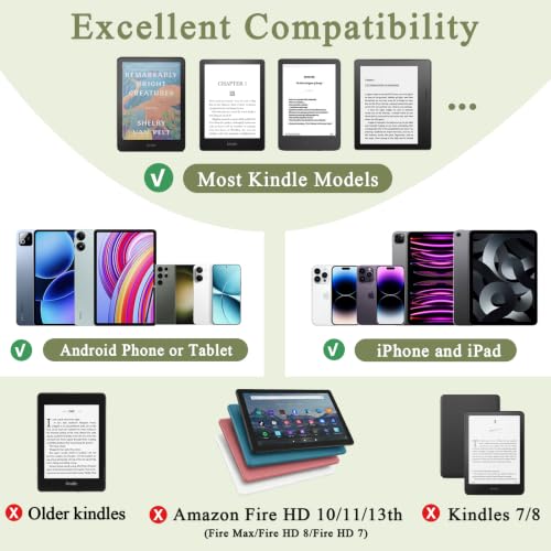 Image of Page Turner Ring for Kindle Paperwhite Oasis Scribe Kobo eReaders, Remote Control Page Turner for iPad iPhone Android Tablets E-Readers, Kindle Accessories for Thick Cases (Green)
