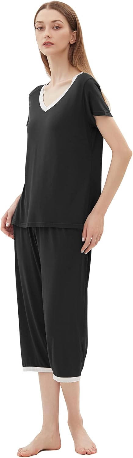 Joyaria Cooling Pajamas Bamboo Viscose Lightweight PJs Set Women Wicking Sleepwear for Night Sweat S-XXL - Image 6