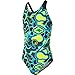 Speedo Wet Alv Splashback Jf Maillot de Bain pour Fille M Bleu Marine, Turquoise et Jaune Citron (Pool)