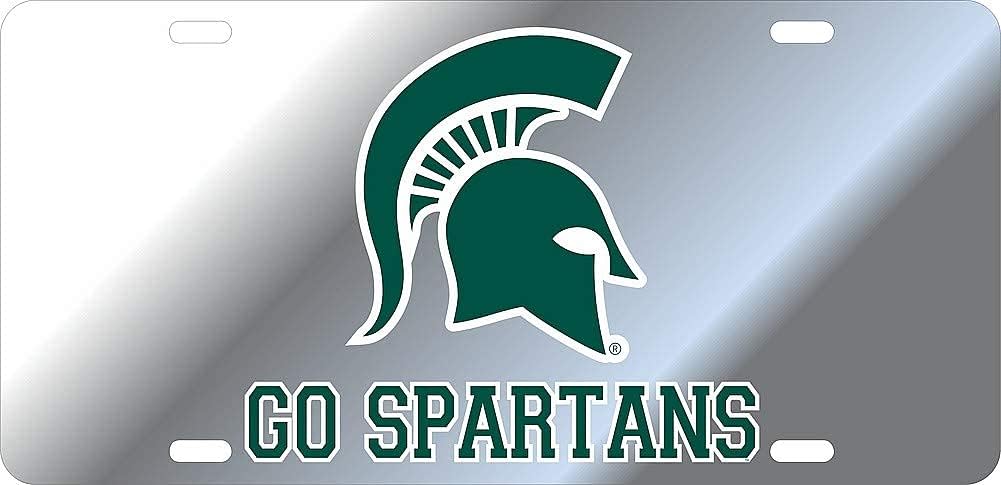 Michigan State Spartans License Plate and Frame Bundle - Silver