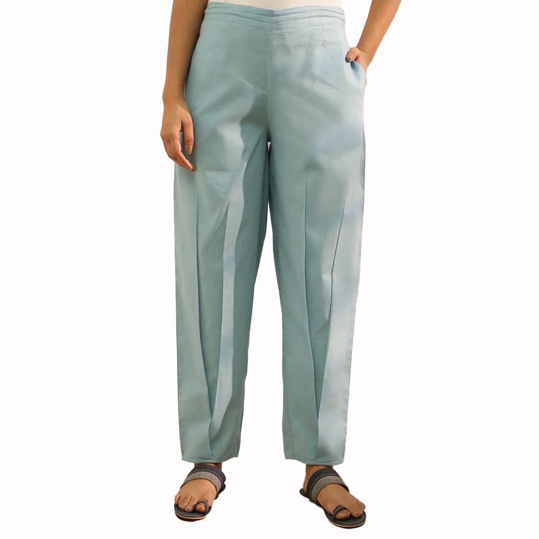 fabindia Light Blue Cotton Salwar-picture-11