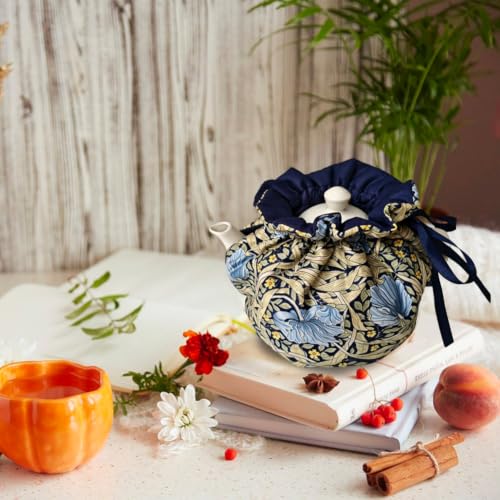 Image of JOONOR Tea Cosy - Cotton Printed Tea Cosy, Vintage Floral Dust Cover for Kitchen Tea Pot, Breakfast Warmer, Insulation and Keep Warm, Color#14