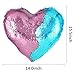 Heart Shape Sequin Pillow with Insert Mermaid Reversible Color Change Throw Shiny Two Color Flip Cushion Magic Write On Girls Gift Bolster for Sofa Couch Bedroom Car 14