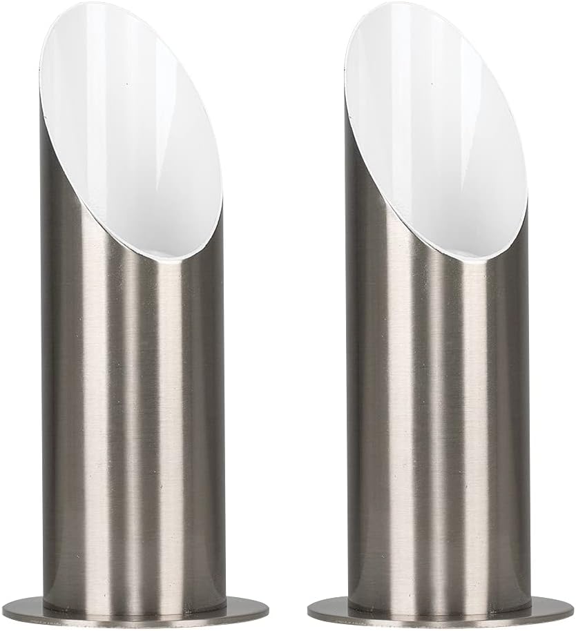 MiniSun | Modern Brushed Chrome Uplighter Wall Wash Lamps | Wall Lamps & Sconces, Home Décor & Improvement Essential | Set of 2 | Includes 5W LED Bulbs [3000K Warm White]