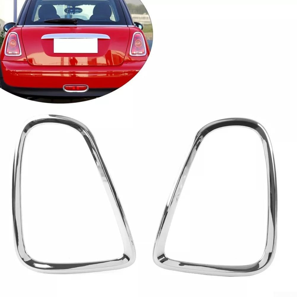 Kit di finiture per fanali posteriori, finitura argento, per Mini Cooper R56 R57 R58 R59 2007-14, 2 pezzi per installazione a copertura completa
