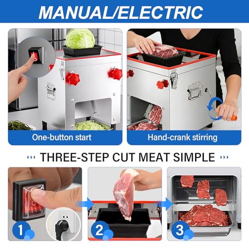 Cortadora de carne eléctrica acero inoxidable 950W miniatura 6
