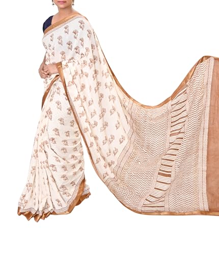 Generic gold maheshwari silk saree – image 2