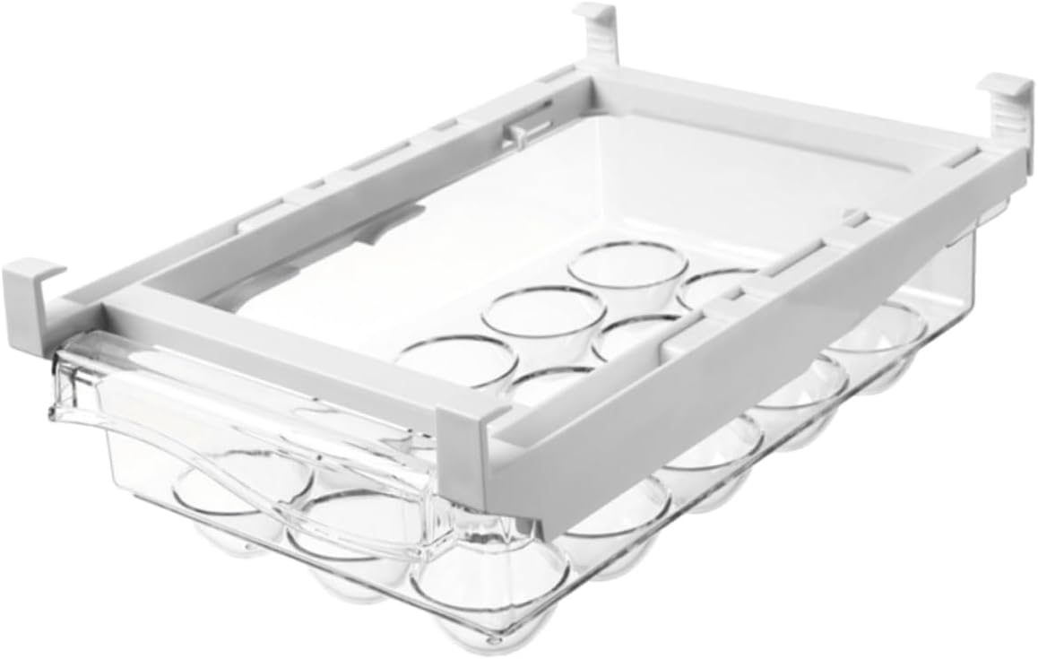 Egg Holder for Refrigerator Stackable Egg Organizer with Deepened Trough Capacity Container Space Saving Design for Kitchen Fridge Storage