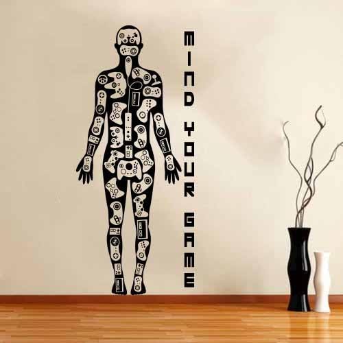 Details about Wall Stickers Decal Video Games Gamer Body Xbox Playstation Wii! Room boy