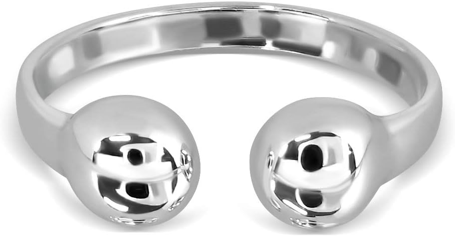 WithLoveSilver 925 Sterling Silver Double Ball Toe Ring