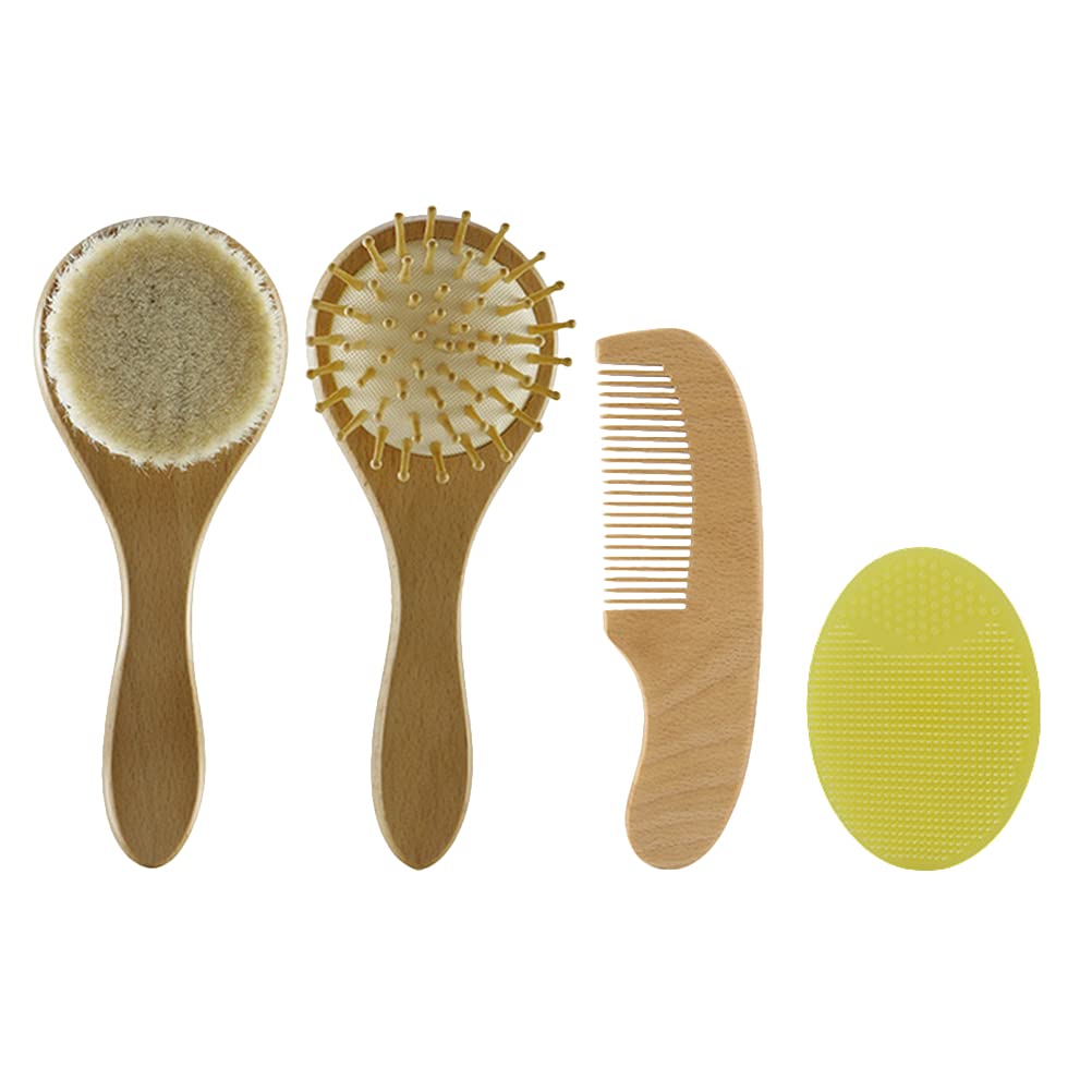 Set Spazzola for Capelli for Bambini Kit for toelettatura for Bambini Spazzola for Capelli in Legno Spazzola for Il Bagno della Doccia for Neonati for Neonati / 5514