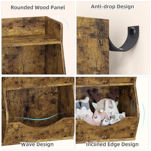 GarveeHome Kids Toy Storage Organizer, Children Bookcase with Storage Cubbies, Toddler Toy Shelf for Playroom, Living Room, Nursery