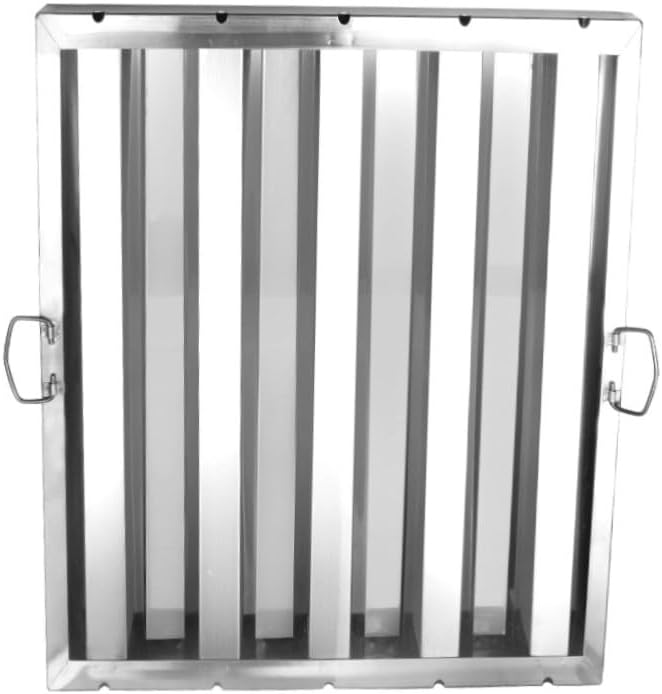 Soro Essentials- 20" W x 16" H Stainless Steel Commercial Kitchen Hood Filter with Handles- Hood Filters Range Hood Filter Range Hood Baffle Grease Filter for Restaurant Kitchen Exhaust Hoods