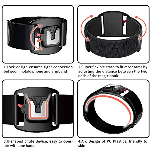 Zc Gel Phone Armband Hands Free, Durable Running Phone Holder For Universal Smart Phone Fits Most Arms With Adjustable Elastic Band For Sports Workout Exercise Jogging #TOP1