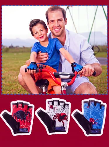 Image of Boao 3 Pairs Kids Half Finger Bike Gloves