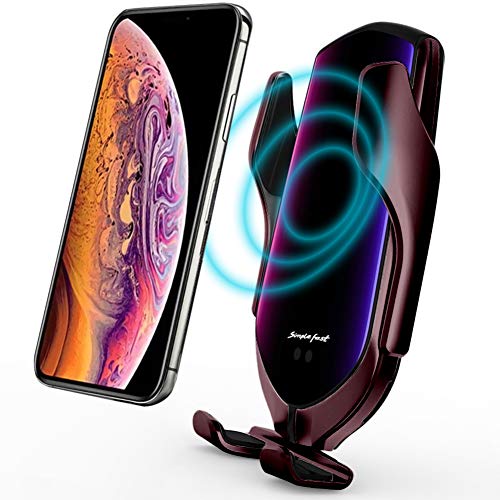 ULTRICS Chargeur sans Fil Voiture, 2 en 1 Capteur Intelligent 10W Qi Chargeur de Voiture, Automatique Support Telephone Voiture Induction Compatible avec iPhone 11 Pro/XS/X, Galaxy S20/S10/S9 Plus