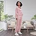Navisting Women's Velour Tracksuit Zip-Up Jacket and Jogger Pants with Pockets Sweatsuit Loungewear Set 2 Piece Loose Fit Pink L