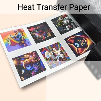 Transfer Paper, Dark Color A4 Inkjet Heat Transfer Paper for Light Fabric, Printable Htv, Iron on Transfers for T Shirts, Inkjet & Laser Printers(10 Sheets)