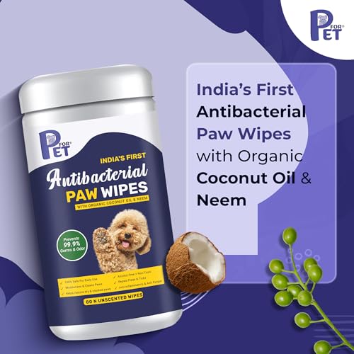 Image of Antibacterial Paw Wipes|with Organic Coconut & NEEM| Moisturises & Cleans Paws| Restore Dry & Cracked Paws| Prevent Germs & Odor| Safe to use| Alcohol Free| 320 Wipes