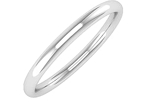 14K White Gold Classic Wedding Band for Women