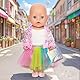 Kleidung Outfits für Baby Puppen, 6 Süße Puppenkleidung 36-45 cm mit Oberbekleidung Unterhemden Rock Schuhe Taschen Haarbänder für Neu Baby Puppe Kleidung Mädchen Geburtstag Geschenk