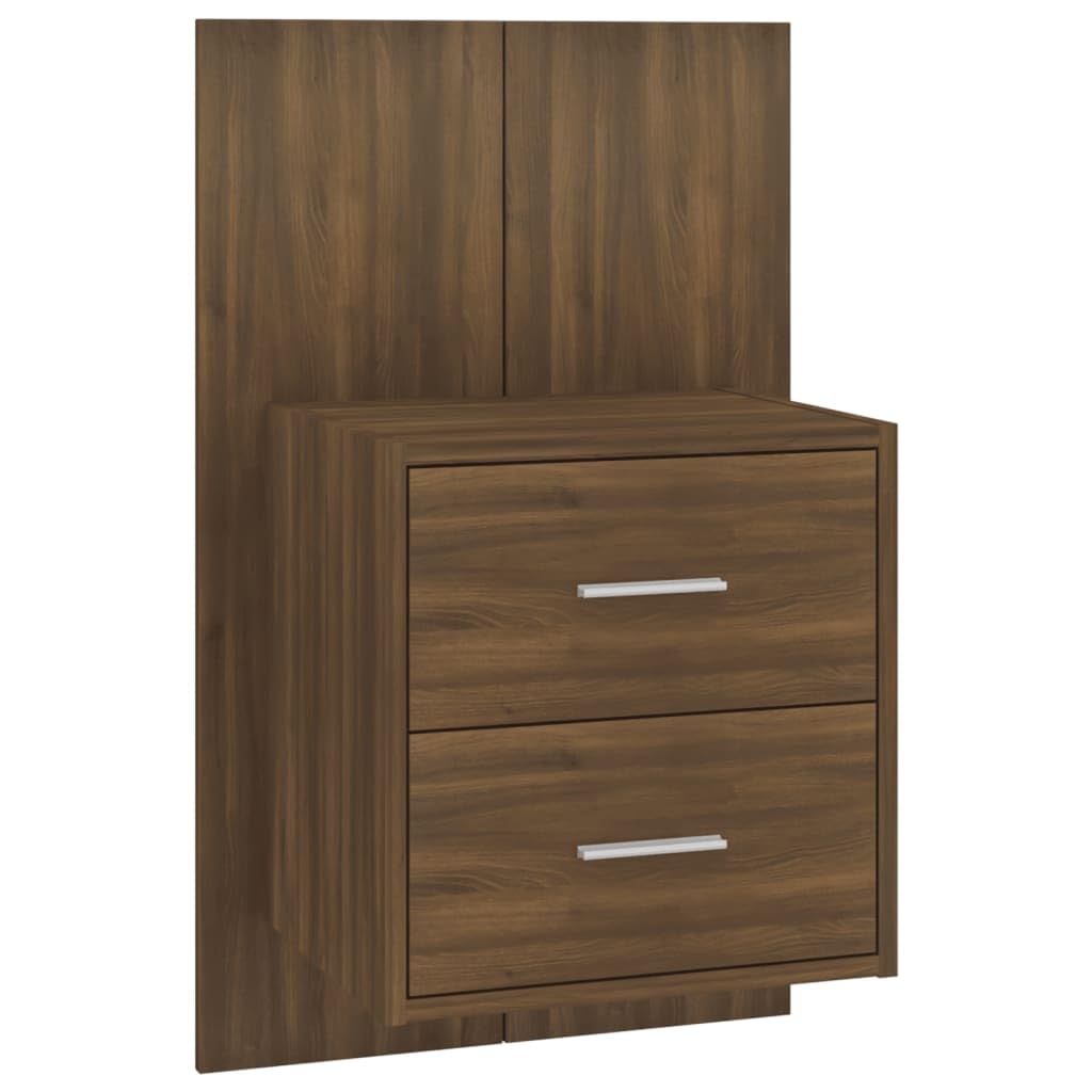 Comodino a Muro Rovere Marrone in Legno Multistrato per Soggiorno e Camera da Letto, Mobile Sospeso con Design Moderno e Facile da Pulire, Ideale per Ottimizzare Spazio