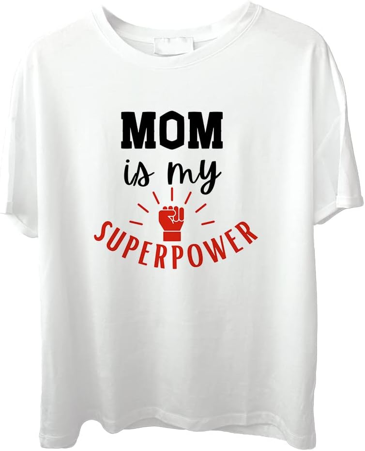 CrazyifyMom is My Superpower Printed T-Shirt for Women |T-Shirts for Mom/Tshirts for Mother/Mommy | Round Neck T Shirt for Women | Short Sleeve T Shirt for Mom/Mother's Day T Shirt