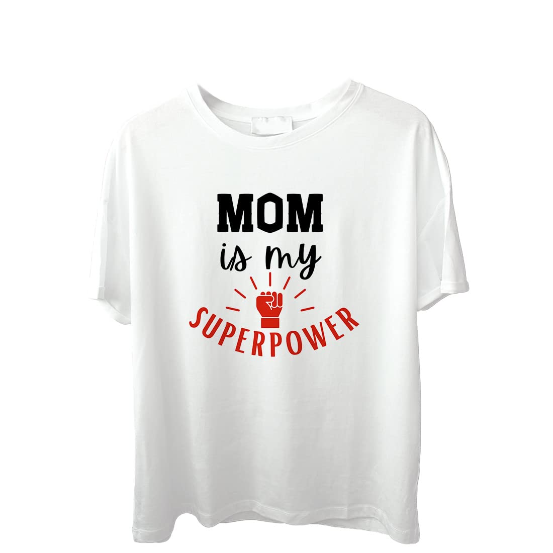 CrazyifyMom is My Superpower Printed T-Shirt for Women |T-Shirts for Mom/Tshirts for Mother/Mommy | Round Neck T Shirt for Women | Short Sleeve T Shirt for Mom/Mother's Day T Shirt