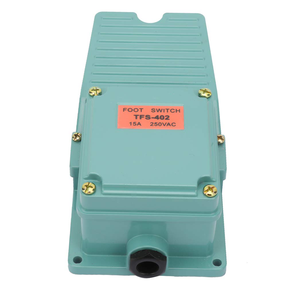 Tissting Interrupteur à Pédale Industriel, Commutateur de Pied AC 250V 15A 1NO 1NC en Aluminium Antidérapant TFS-402,pour Machines à Souder, machines à souder, tours, meuleuses, presses hydrauliques