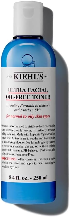 Ultra Facial Oil-Free Toner, Soothing & Hydrating Face Toner for Oily to Normal Skin, Alcohol-free, Fragrance-free, 250Ml