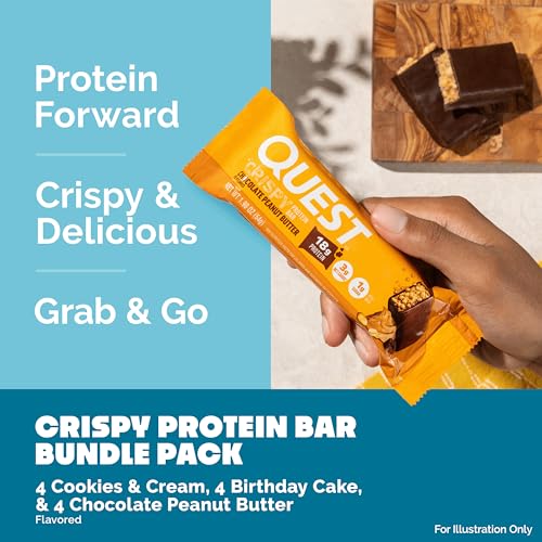 Image of Quest Nutrition Crispy Variety Pack Protein Bars, Protein Rich, Low Sugar, Gluten Free, 12 Count