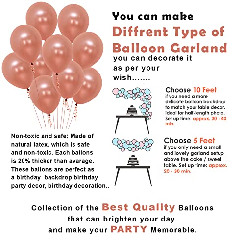 Image of Party Propz Rose Gold Balloons Combo - 14Pcs Set with Heart & Star Foil Balloons | Confetti & Latex Balloons