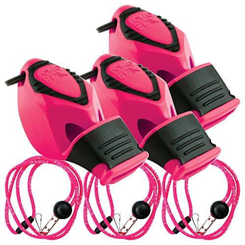 Fox 40 EPIK CMG rose lot de 3 cordons détachables pour entraînement running et outdoor