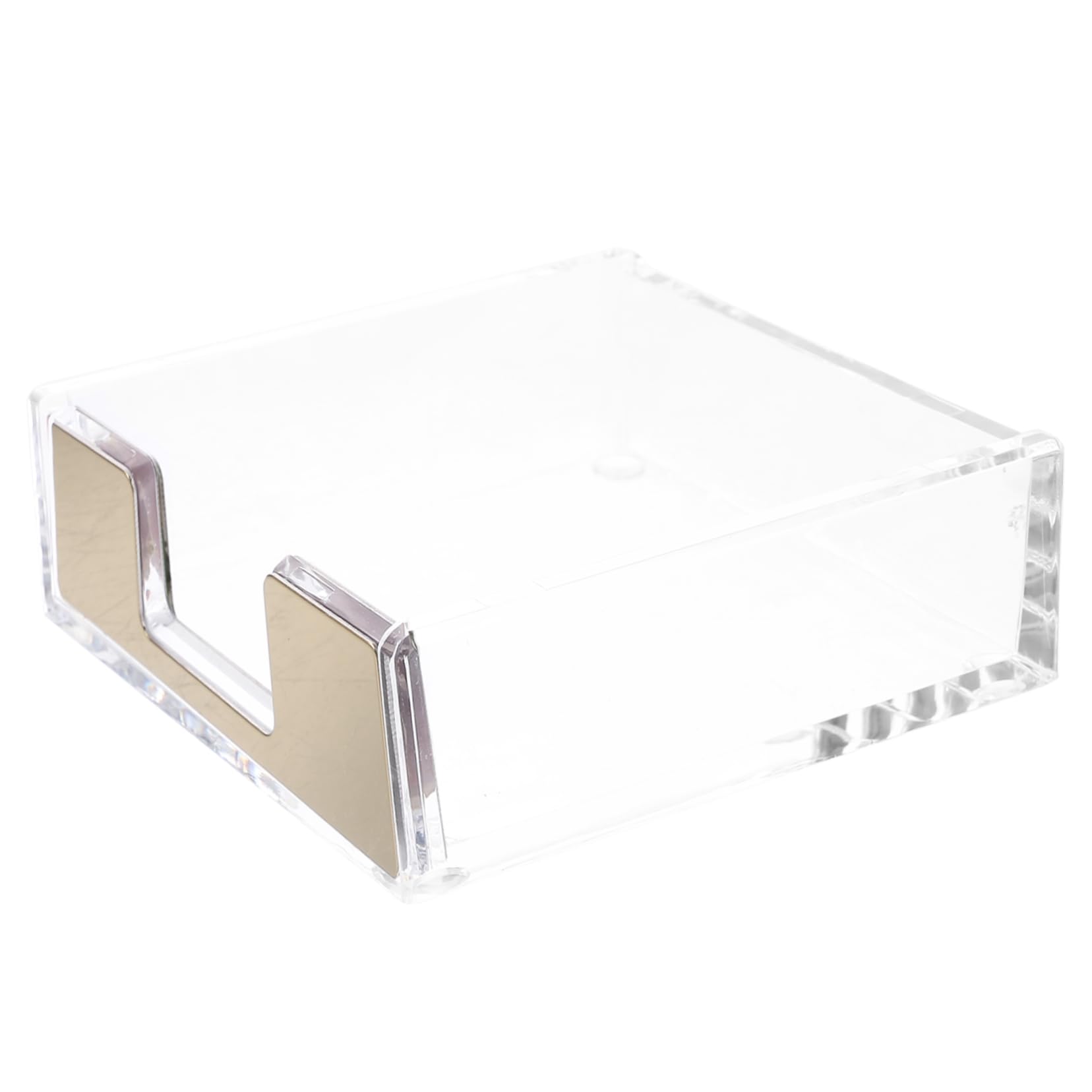 FUNOMOCYA Clear Memo Pad Holder and Paperclip Organizer for Desk Compact Note Storage for Office School and Home Use Lightweight and Design