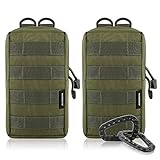 【2 in 1 Molle-Tasche】 Ein Gegenstand enthält 2 taktische Taschen und 2 Karabiner. Beutelgröße: 21x12x5,5 cm / 8,3x4,7x2,2 