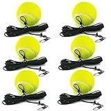 CHEGIF Tennis Training Ball with String, 6 pcs Tennis Trainer Balls Self Practice Trainer Tool, Tennis Ball Training Equipment for Rebound Baseboard Self Tennis Training Tool