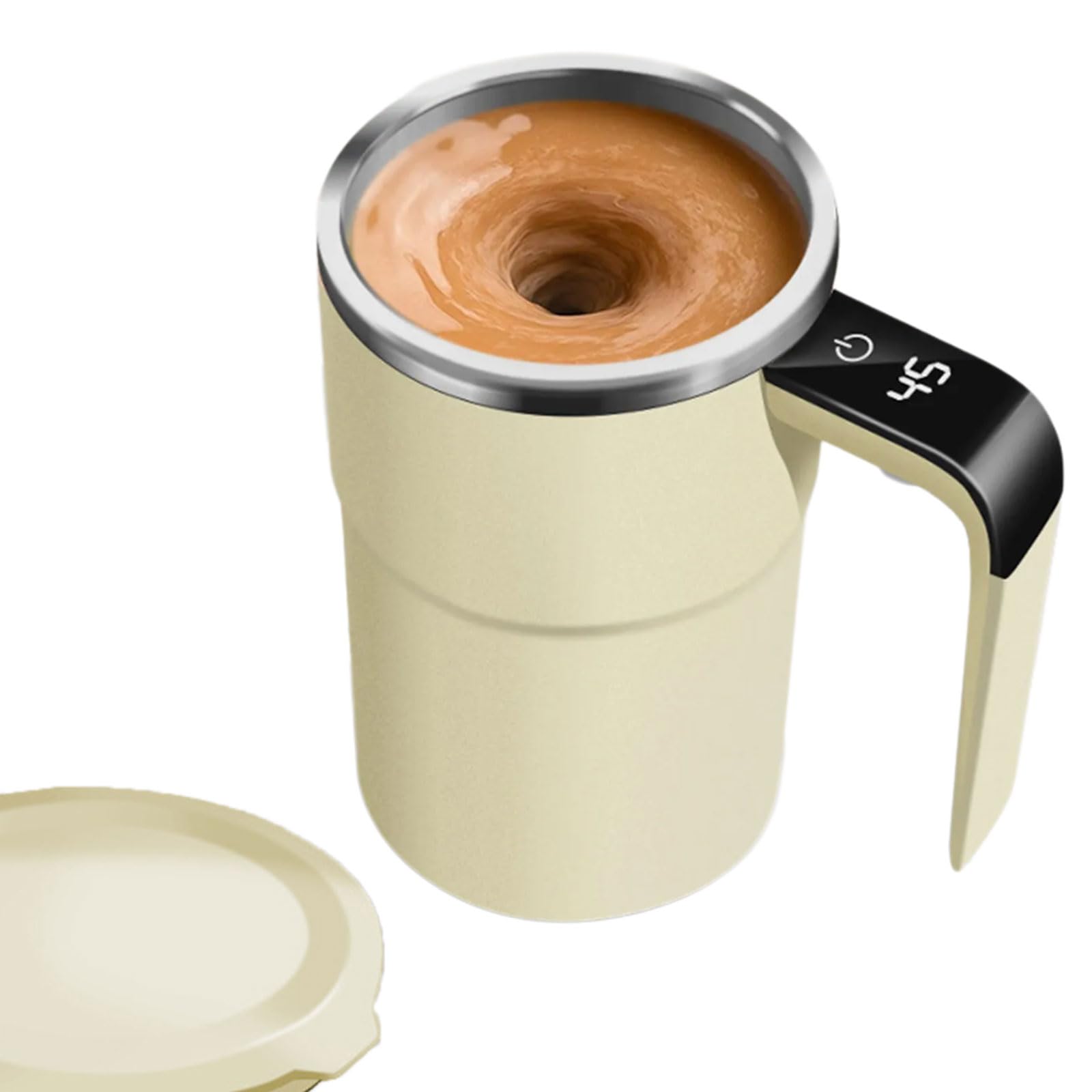 Elnwnnkc Stirring Coffee Cup Leakproof Mixing Coffee Cup 316 Stainless Steel Texture Suitable for Beverage Enthusiasts Present Home Stirrer