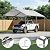 Aoxun 10x15 ft Carport Heavy Duty Car Canopy for Cars, Boats, Trucks, Outdoor Carport Shelter Portable Garage with Reinforced Frame and Stakes, White